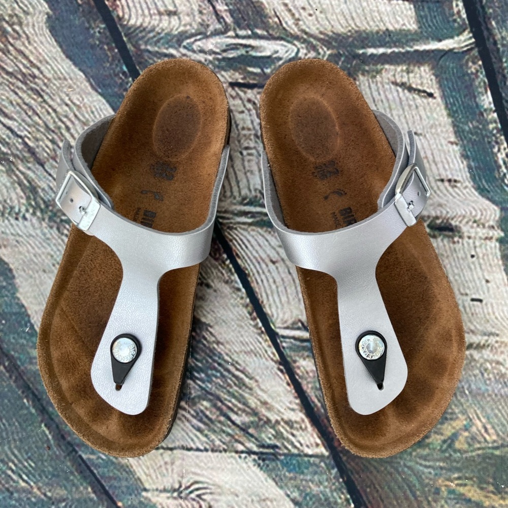 💙Birkenstock Gizeh Silver Thong Sandal
